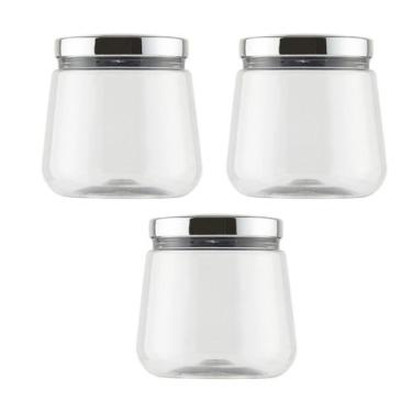 Imagem de Kit 3 Potes Plástico Tampa Rose 1,2l Bolachas Biscoito - - Bandeirante