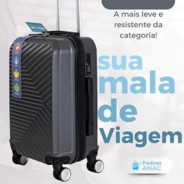 Imagem de Mala De Mão Bordo Viagem Rodinha 360 Resistente Abs Premium Padrão ANA
