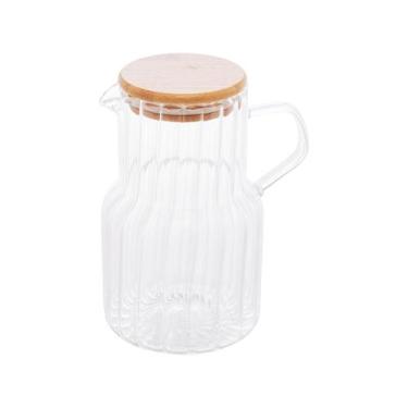 Imagem de Jarra Vidro com Tampa de Bambu 1L Lyor Classic Bebidas Suco Água