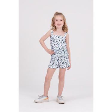 Imagem de Conjunto Cropped Infantil Poliplex Delicado Branco-Feminino