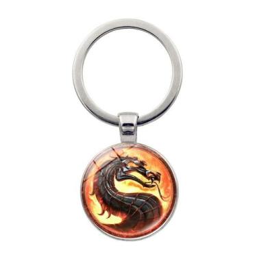 Imagem de Pingente de chaveiro com logotipo do Mortal Kombat Dragon para fãs - t