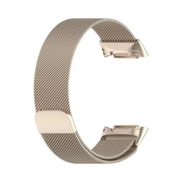 Imagem de Pulseira De Aço Inoxidável Milanese Loop Para Fitbit Charge 6 5, Subst