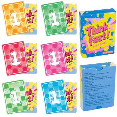 Imagem de Jogo de cartas Party Card Game Think Fast, conjunto de 50 cartas de pensamento rápido