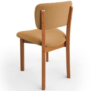 Imagem de Kit 04 Cadeiras Para Sala De Jantar Cozinha Living Estofada Dara L02 Bouclê Mostarda - Lyam Decor