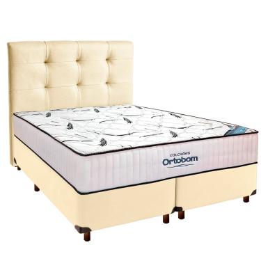 Imagem de Cama Box Com Colchão Queen High Foam Ortobom + Cabeceira Begetiza