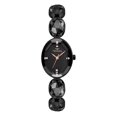 Imagem de Relógio TECHNOS feminino analógico oval preto 2036NBR/1P