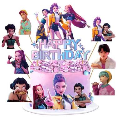 Imagem de Topo de bolo de aniversário genérico, kit com 11 peças, tema de filme 