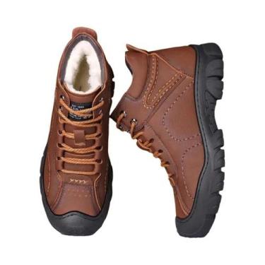 Imagem de Botas De Neve Masculinas Impermeáveis De Veludo Cano Alto Casuais Com 