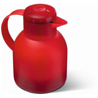 Imagem de Garrafa Térmica 1 Litro Isolada de Pressão com Revestimento de Vidro, Emsa Samba, Vermelha