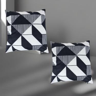 Imagem de Kit 2 Capas de Almofada Noir e Blanc 43x43cm Estampadas - Mkt Multi, M