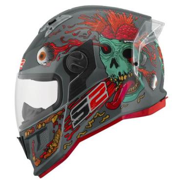 Imagem de Capacete Fechado Stealth Zombie Brilhante Pro Tork Masculino Feminino 