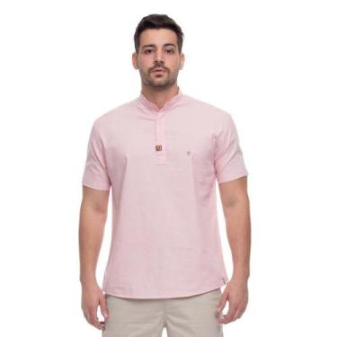 Imagem de Camisa Bata Manga Curta Masculina Linho Estilo Praia - Teodoro Camisar