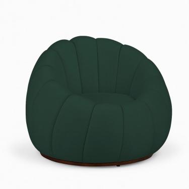 Imagem de Poltrona Decorativa Nuvem Fixa Orgânica em Veludo Conforto Firme Verde Escuro Loja Sheep