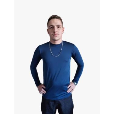 Imagem de Camisa masculina segunda pele gola careca - Freitas Modas , Azul marin