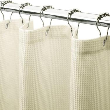 Imagem de Cortina de chuveiro AmazerBath Waffle Fabric 180x180cm amarelo creme