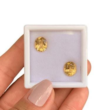 Imagem de Topázio Imperial Amarelo Oval Par 6,40ct - SP GEMAS