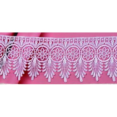 Imagem de Bordado gp051 cor 001 branco 8cm larg 10 mts artepunto