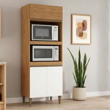 Imagem de Torre Quente para Forno e Micro-ondas Paris Menu Móveis Freijó/Branco
