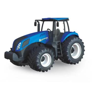 Imagem de Trator azul new holland agriculture brinquedo - usual - Usual Brinqued