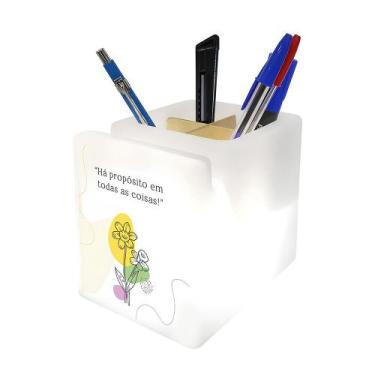 Imagem de Organizador de Mesa Iluminado Escritório Porta Lápis e Celulares - DEC