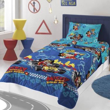 Imagem de Edredom Infantil Dupla Face Disney Mickey Carro - LEPPER, Azul
