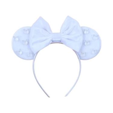 Imagem de Tiara De Veludo Com Orelhas De Rato Para Meninas, Faixa De Cabelo Maci