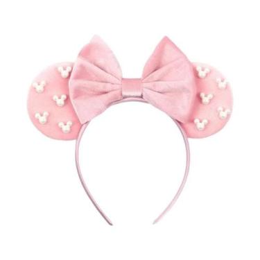 Imagem de Tiara De Veludo Com Orelhas De Rato Para Meninas, Faixa De Cabelo Maci