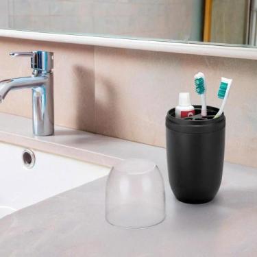 Imagem de Porta Escova de Dente 500ml com Tampa Preto Arthi 8051