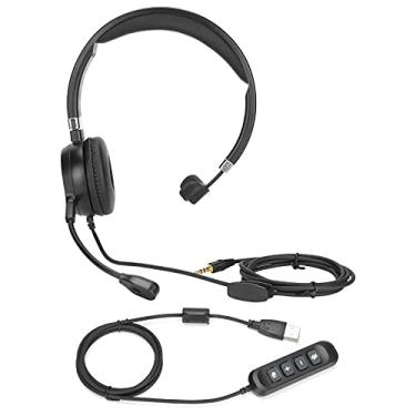 Imagem de Fone de ouvido comercial, fone de ouvido monaural giratório Jack de 3,5 mm ajustável para escritório para empresas