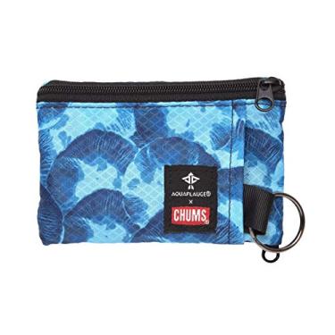 Imagem de Chums Carteira Surfshorts – Carteira minimalista leve com zíper com janela transparente para identidade – Resistente à água com chaveiro, Água-viva noturna Aqua Flauge, onesize, Casual