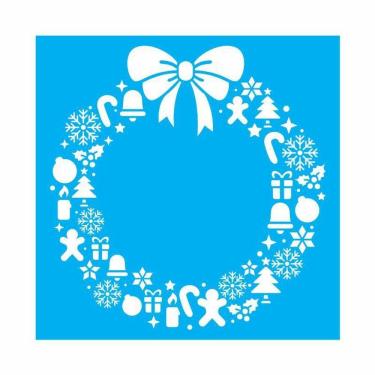 Imagem de Stencil Tamako Guirlanda Natal - 30X30Cm - Ref 9999
