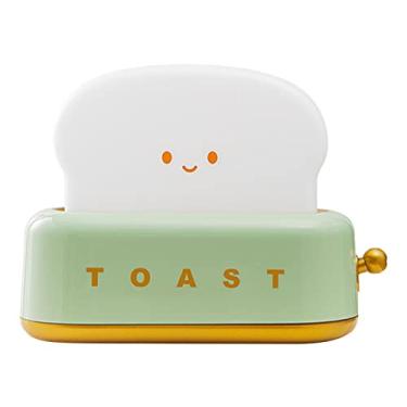 Imagem de noite LED pão torrado, noite LED em forma torrada pão recarregável, cabeceira ajustável com desligamento automático para mesa, quartos, sala estar,