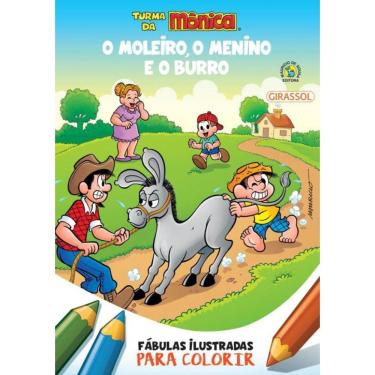 Imagem de Turma Da Monica - Fabulas Ilustradas Para Colorir - O Moleiro, O Menino E O Burro