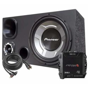 Imagem de Caixa Som Carro Trio 12 Sub Pioneer + Módulo Stetsom Ir400