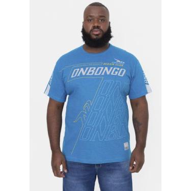 Imagem de Camiseta Onbongo Plus Size Key Azul Petróleo Mescla