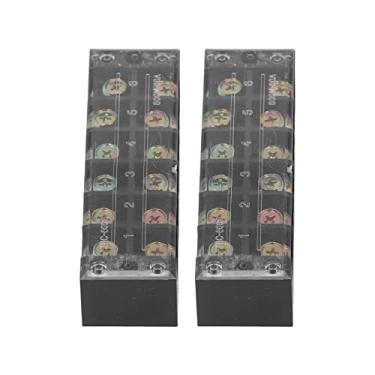 Imagem de Parafuso Tira de Terminais, Bloco de Terminais para Evitar Corrosão 60A 600V Linha Dupla Corrente Suficiente Com Tampa Transparente para de Distribuição para Ponte (6