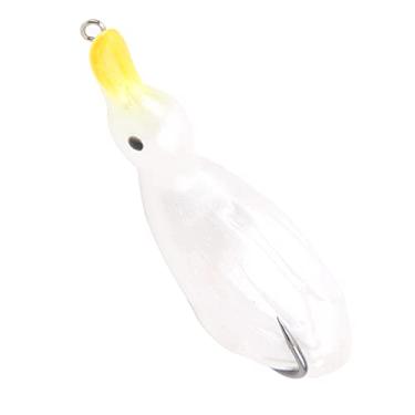 Imagem de Isca de pesca para patos, isca de peixe artificial artificial isca macia de silicone para pesca de outdoores(Branco)
