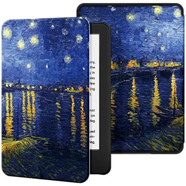 Imagem de Case para Novo Kindle 10a. geração com iluminação embutida Função Liga/Desliga (Noite Estrelada Sobre o Ródano) Exclusivo UaiStore