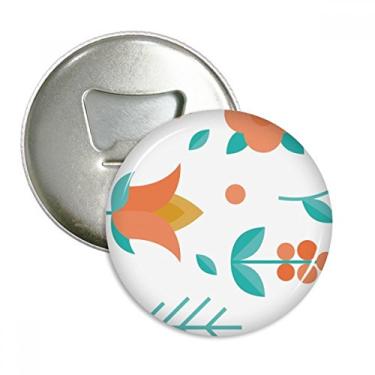 Imagem de Abridor de garrafas de tinta verde laranja com flores e ímã de geladeira emblema multifuncional