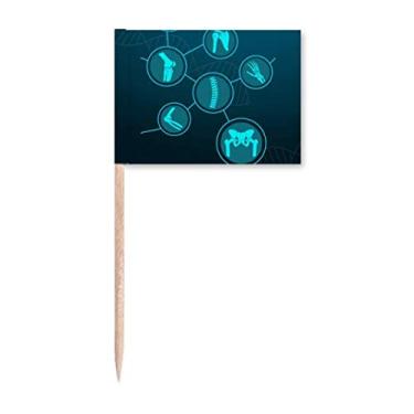 Imagem de Ilustração de estrutura óssea, bandeiras de palito de dente humano, marcador para decoração de festa
