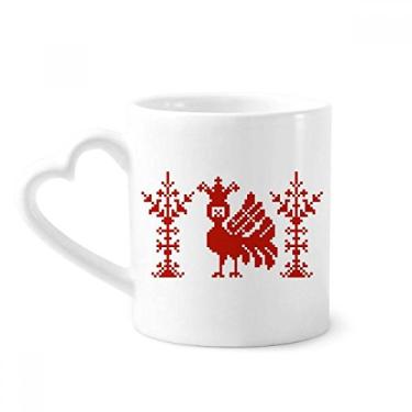 Imagem de Mosaico vermelho árvores animais caneca Rússia café cerâmica copo coração vidro