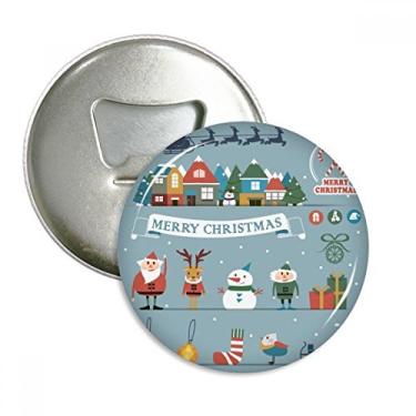 Imagem de Imã de geladeira com emblema multifuncional de ímã de geladeira de Natal com boneco de neve festival