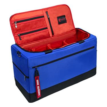 Imagem de Bolsa de tênis para viagem/presente de tênis/bolsa de esportes ao ar livre/bolsa de academia/, uma bolsa de viagem multifuncional com 3 divisórias ajustáveis e alça de ombro, feita de nylon, por Krone Kalpasmos-classic, Azul