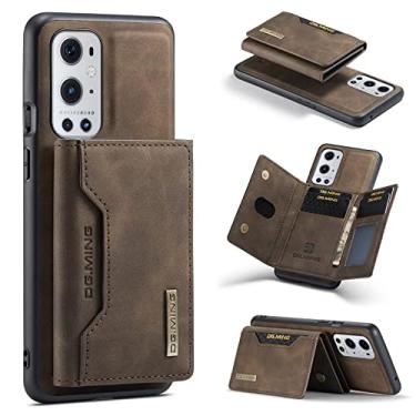 Imagem de Capa de telefone estilo carteira 2 em 1 estilo retrô com função de suporte magnético para OnePlus 9RT N200 N20 N2 9R Ace 10R 9 10 Pro 5G 4G capa traseira protetora à prova de queda (cor café, OnePlus Ace)