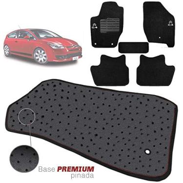 Imagem de Jogo de Tapete Carpete Tevic Pinado Citroen C4 2007 08 09 10 11 12 Impermeável Lavável Logo Bordado 5 Peças