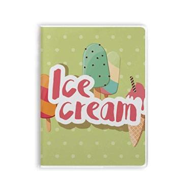 Imagem de Diário de capa macia com estampa de sorvete doce verde picolé