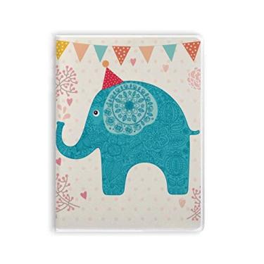 Imagem de Diário de capa macia com estampa de elefante azul com bandeira azul colorida