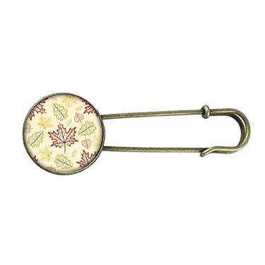 Imagem de Pingente de broche de metal retrô com estampa de folhas de Dia de Ação de Graças