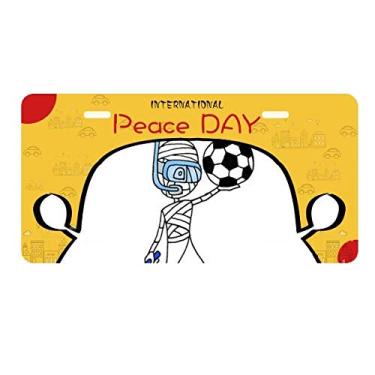 Imagem de DIYthinker Placa de licença Sports Mummy Horus Soccor Balls Tag Decoração de carro Dia da Paz
