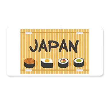 Imagem de DIYthinker Placa de licença tradicional japonesa de sushi, decoração de placa de carro em aço inoxidável